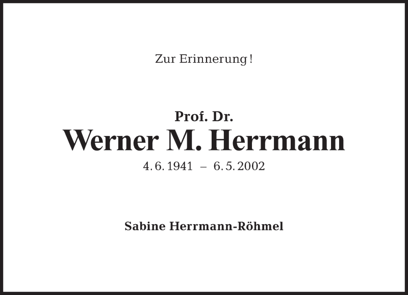  Traueranzeige für Werner M. Herrmann vom 11.05.2014 aus Tagesspiegel