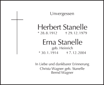 Traueranzeige von Herbert Stanelle von Tagesspiegel