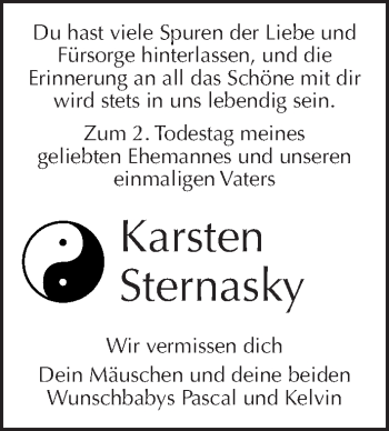 Traueranzeige von Karsten Sternasky von Tagesspiegel