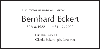 Traueranzeige von Bernhard Eckert von Tagesspiegel