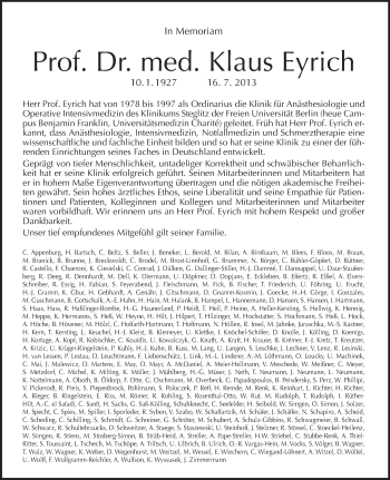 Traueranzeige von Klaus Eyrich von Tagesspiegel