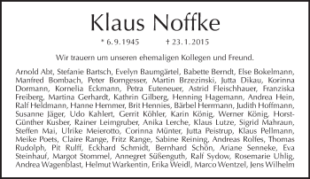 Traueranzeige von Klaus Noffke von Tagesspiegel