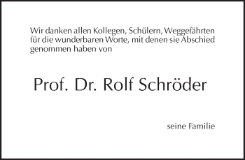 Traueranzeige von Rolf Schröder von Tagesspiegel