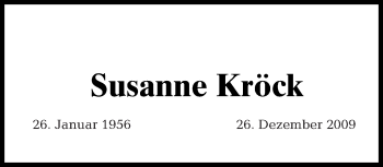 Traueranzeige von Susanne Kröck von Tagesspiegel