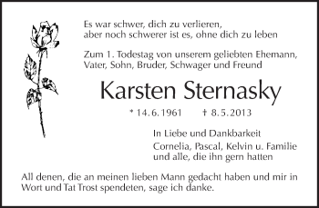 Traueranzeige von Karsten Sternasky von Tagesspiegel