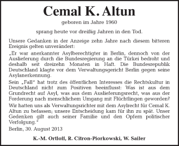 Traueranzeige von Cemal K. Altun von Tagesspiegel