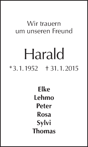 Traueranzeige von Harald Kempert von Tagesspiegel