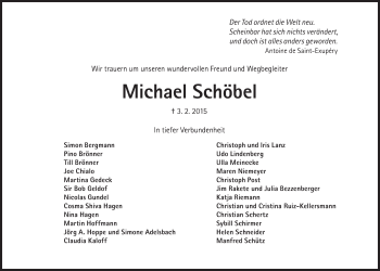 Traueranzeige von Michael Schöbel von Tagesspiegel