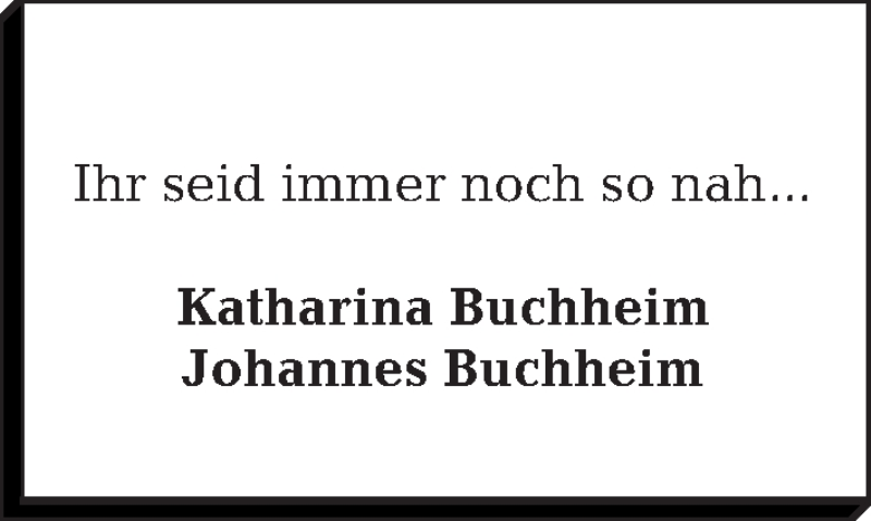  Traueranzeige für Katharina Buchheim vom 29.12.2013 aus Tagesspiegel
