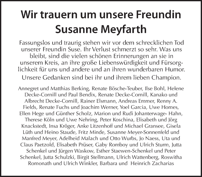  Traueranzeige für Susanne Meyfarth vom 06.03.2016 aus Tagesspiegel