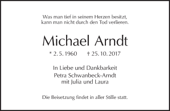 Traueranzeige von Michael Arndt von Tagesspiegel