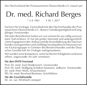 Traueranzeige von Richard Berges von Tagesspiegel