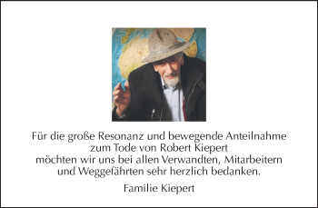 Traueranzeige von Robert Kiepert von Tagesspiegel