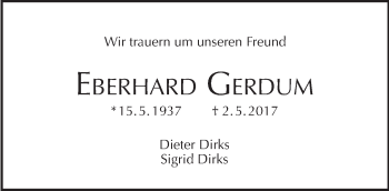 Traueranzeige von Eberhard Gerdum von Tagesspiegel