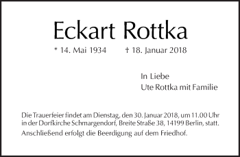Traueranzeige von Eckart Rottka von Tagesspiegel