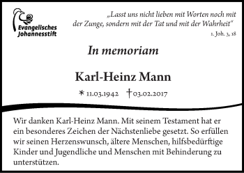 Traueranzeige von Karl-Heinz Mann von Tagesspiegel
