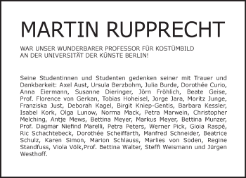Traueranzeige von Martin Rupprecht von Tagesspiegel