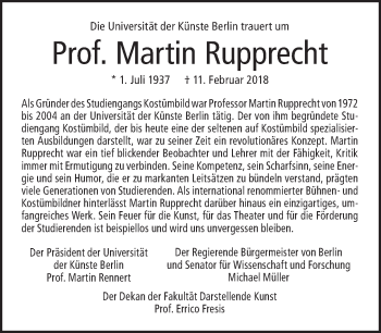 Traueranzeige von Martin Rupprecht von Tagesspiegel