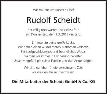 Traueranzeige von Rudolf Scheidt von Tagesspiegel