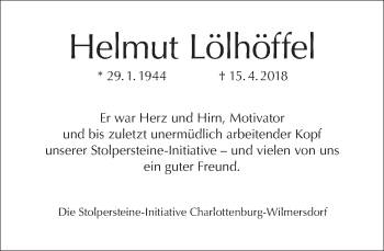 Traueranzeige von Helmut Lölhöffel von Tagesspiegel