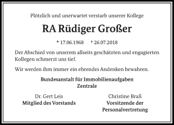 Traueranzeige von Rüdiger Großer von Tagesspiegel