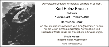 Traueranzeige von Karl-Heinz Krause von Tagesspiegel