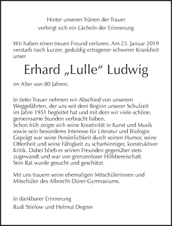 Traueranzeige von Erhard Ludwig von Tagesspiegel