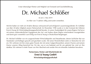 Traueranzeige von Michael Schlößer von Tagesspiegel