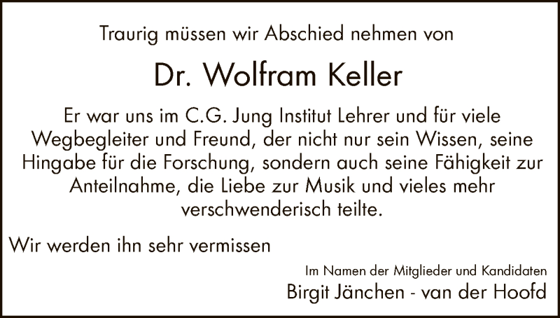  Traueranzeige für Wolfram Keller vom 26.05.2019 aus Tagesspiegel