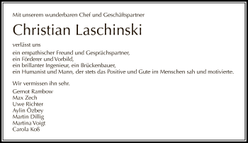 Traueranzeige von Christian Laschinski von Tagesspiegel