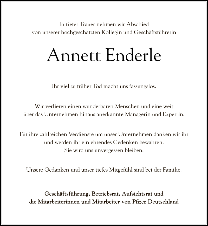 Traueranzeige für Annett Enderle vom 26.01.2020 aus Tagesspiegel