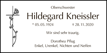 Traueranzeige von Hildegard Kneissler von Tagesspiegel