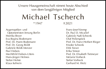 Traueranzeige von Michael Tscherch von Tagesspiegel