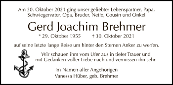 Traueranzeige von Gerd Joachim Brehmer von Tagesspiegel