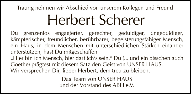 Traueranzeige für Herbert Scherer vom 07.11.2021 aus Tagesspiegel