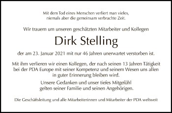 Traueranzeige von Dirk Stelling von Tagesspiegel