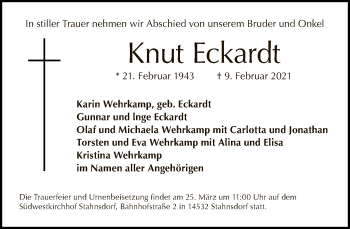 Traueranzeige von Knut Eckardt von Tagesspiegel