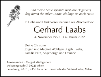 Traueranzeige von Gerhard Laabs von Tagesspiegel