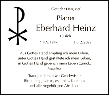 Traueranzeige von Eberhard Heinz von Tagesspiegel