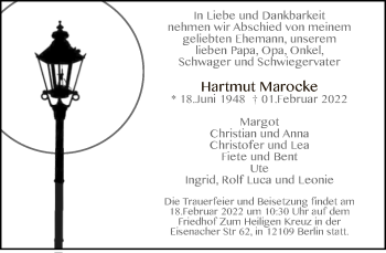Traueranzeige von Hartmut Marocke von Tagesspiegel