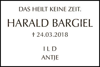 Traueranzeige von Harald Bargiel von Tagesspiegel
