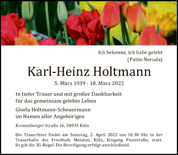 Traueranzeige von Karl-Heinz Holtmann von Tagesspiegel