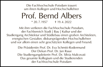 Traueranzeige von Bernd Albers von Tagesspiegel