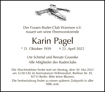 Traueranzeige von Karin Page von Tagesspiegel