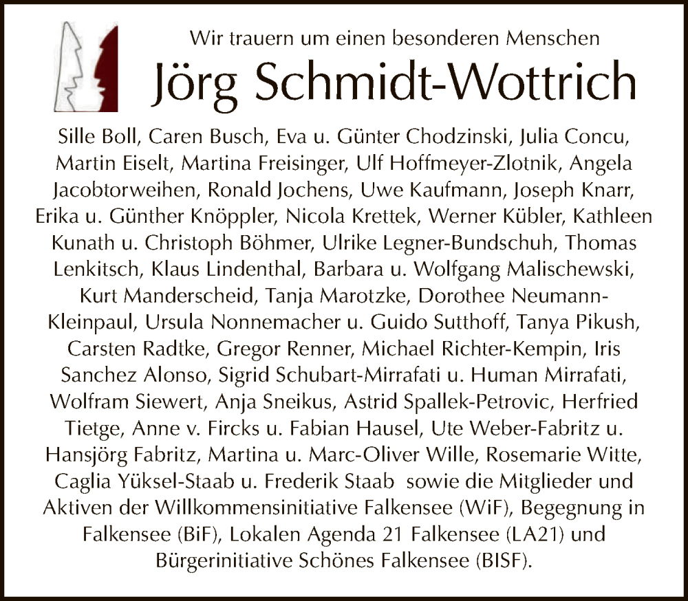  Traueranzeige für Jörg Schmidt-Wottrich vom 06.08.2022 aus Tagesspiegel