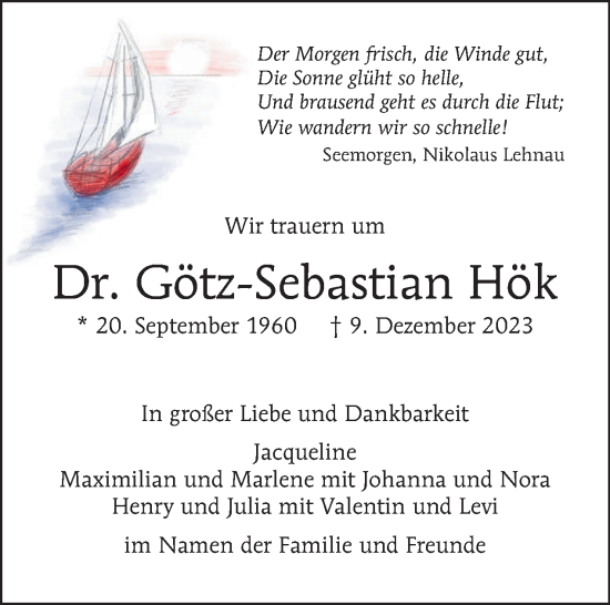 Traueranzeige von Götz-Sebastian Hök von Tagesspiegel