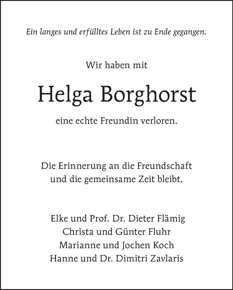  Traueranzeige für Helga Borghorst vom 21.05.2023 aus Tagesspiegel