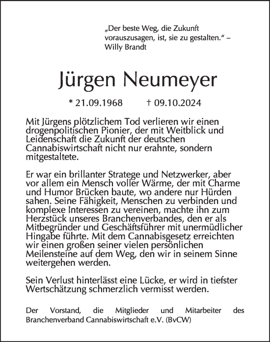 Traueranzeige von Jürgen Neumeyer von Tagesspiegel