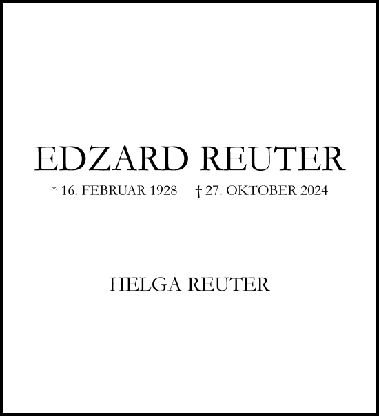 Traueranzeige von Edzard Reuter von Tagesspiegel