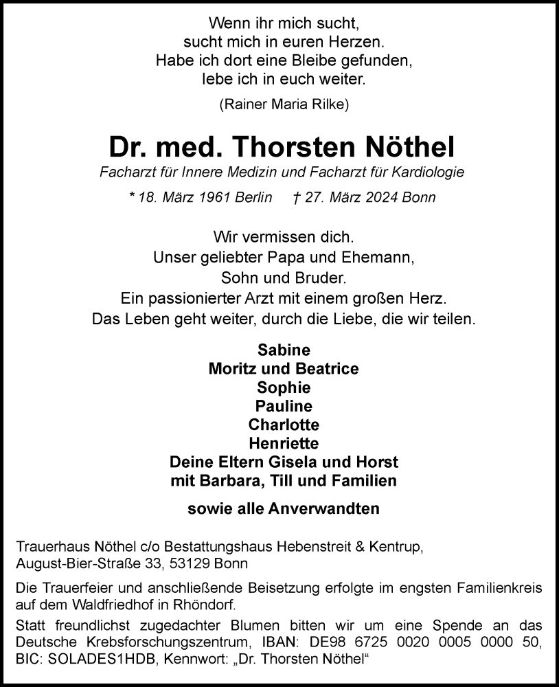  Traueranzeige für Thorsten Nöthel vom 06.04.2024 aus Tagesspiegel